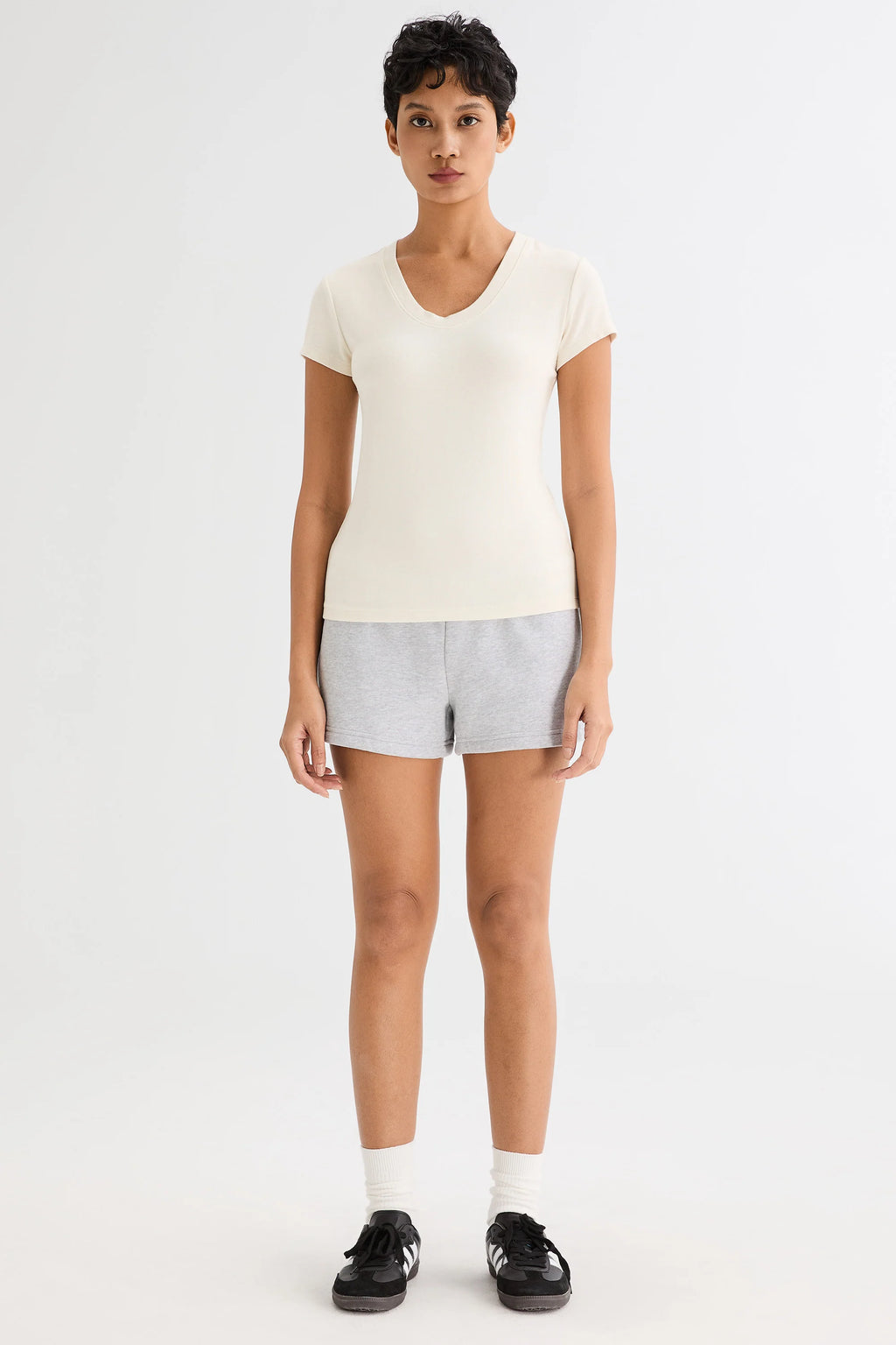 Slim-Fit Crew Neck Stretch Knit T-Shirt