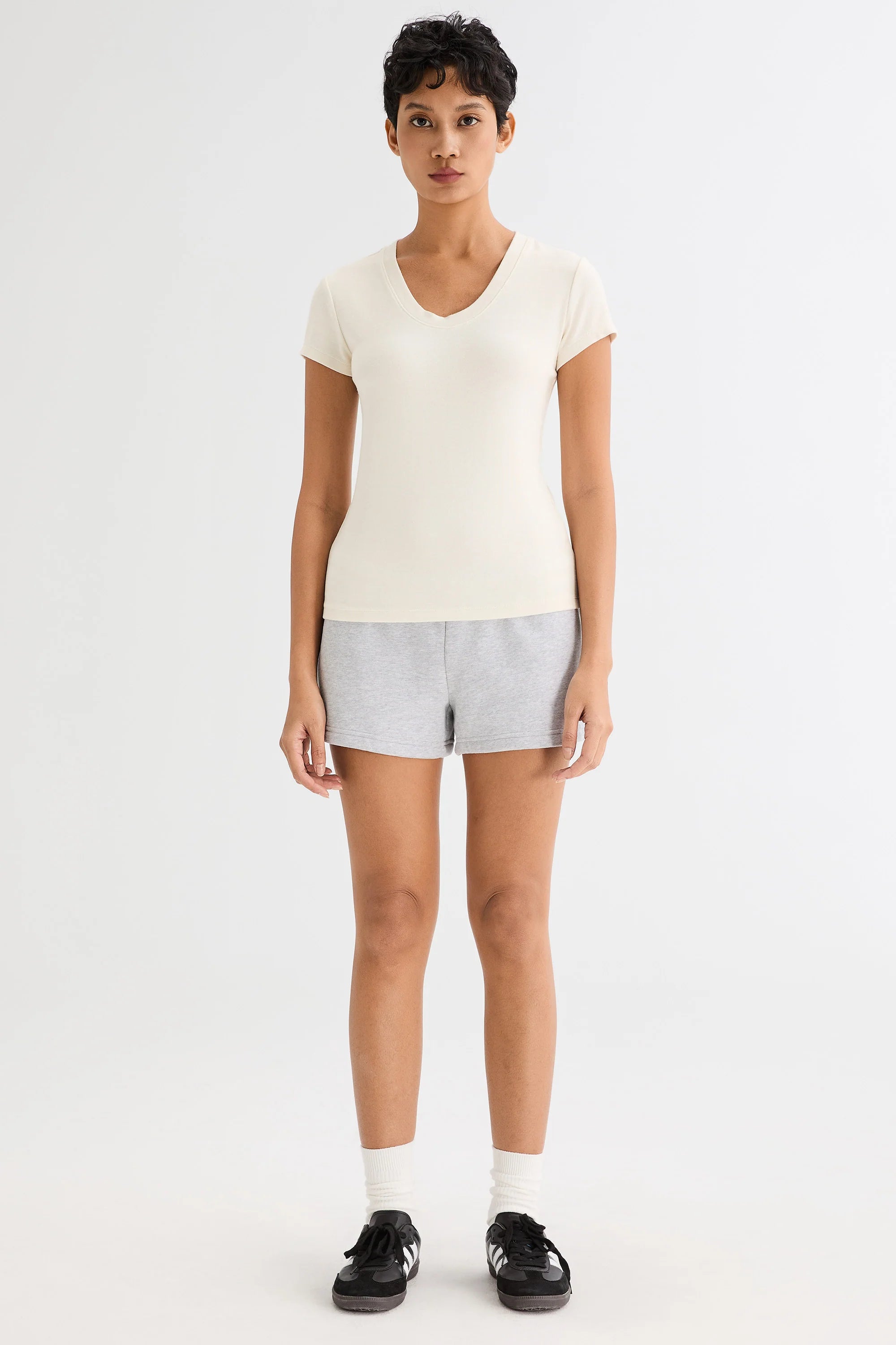 Slim-Fit Crew Neck Stretch Knit T-Shirt
