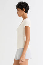 Slim-Fit Crew Neck Stretch Knit T-Shirt