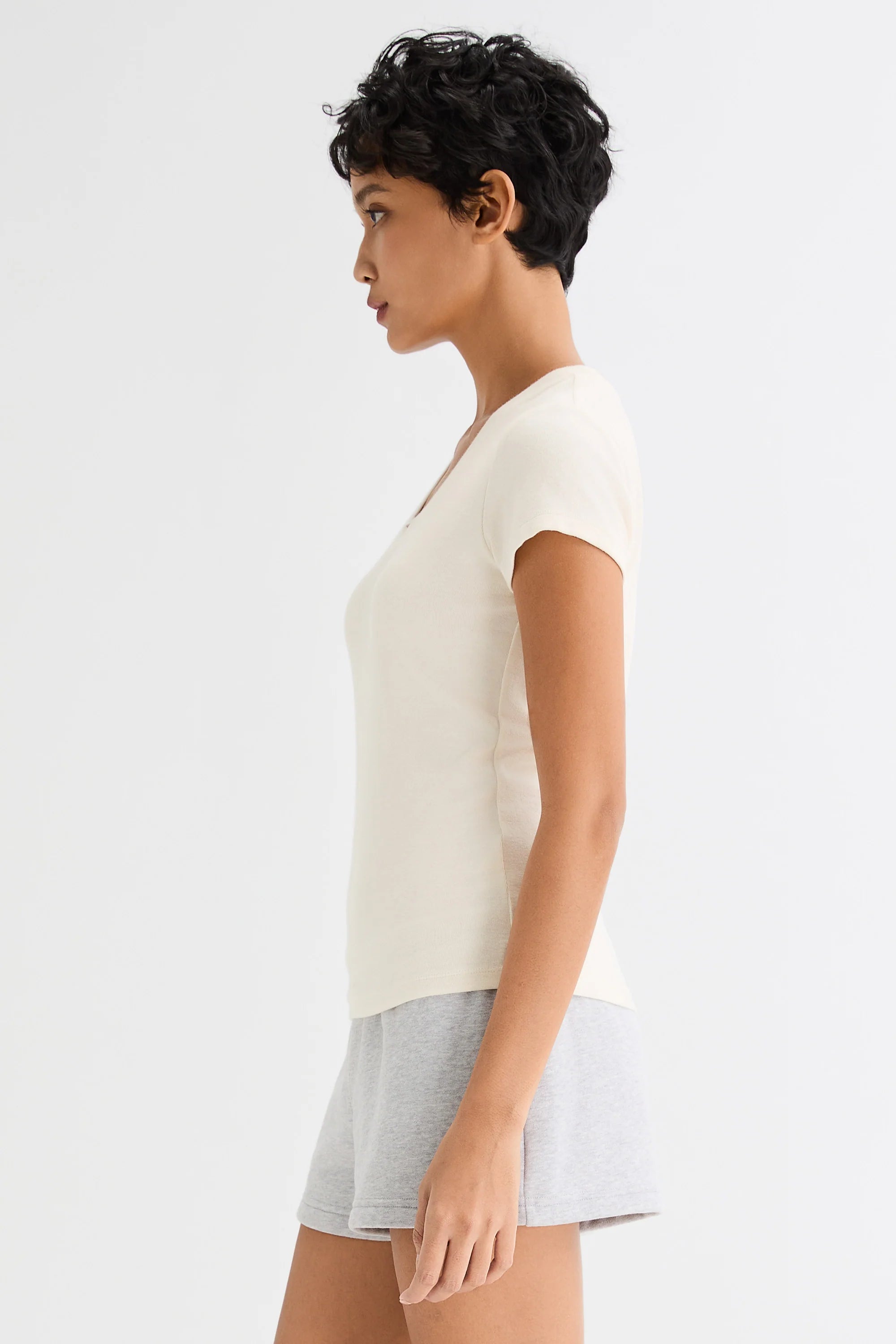 Slim-Fit Crew Neck Stretch Knit T-Shirt