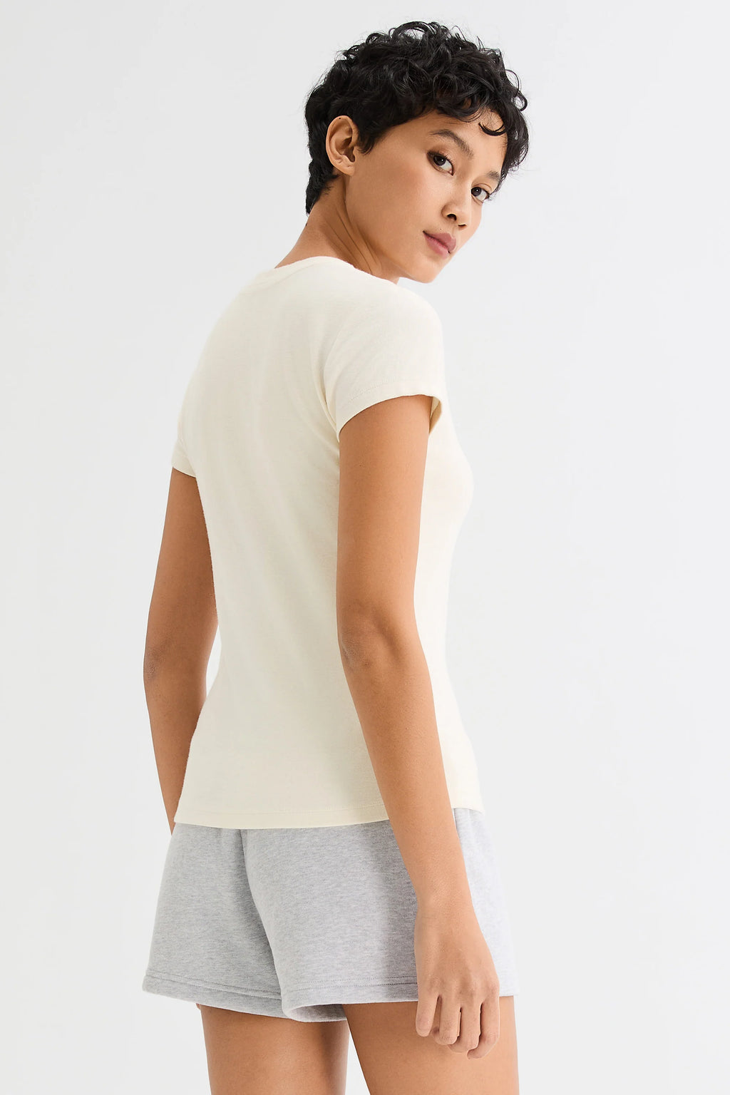 Slim-Fit Crew Neck Stretch Knit T-Shirt