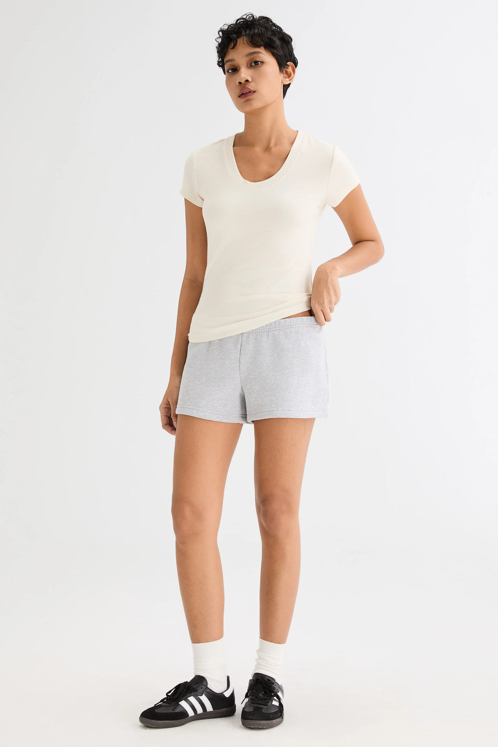 Slim-Fit Crew Neck Stretch Knit T-Shirt