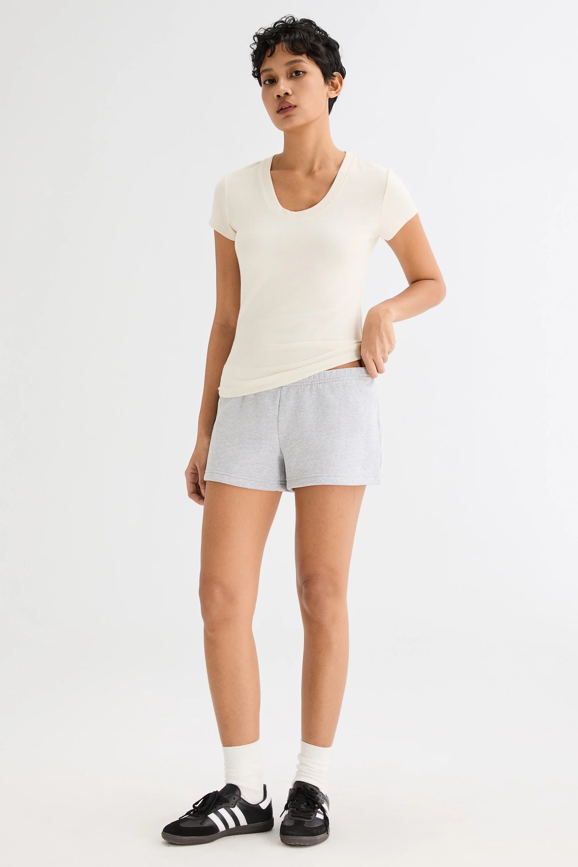 Slim-Fit Crew Neck Stretch Knit T-Shirt