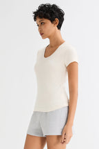 Slim-Fit Crew Neck Stretch Knit T-Shirt