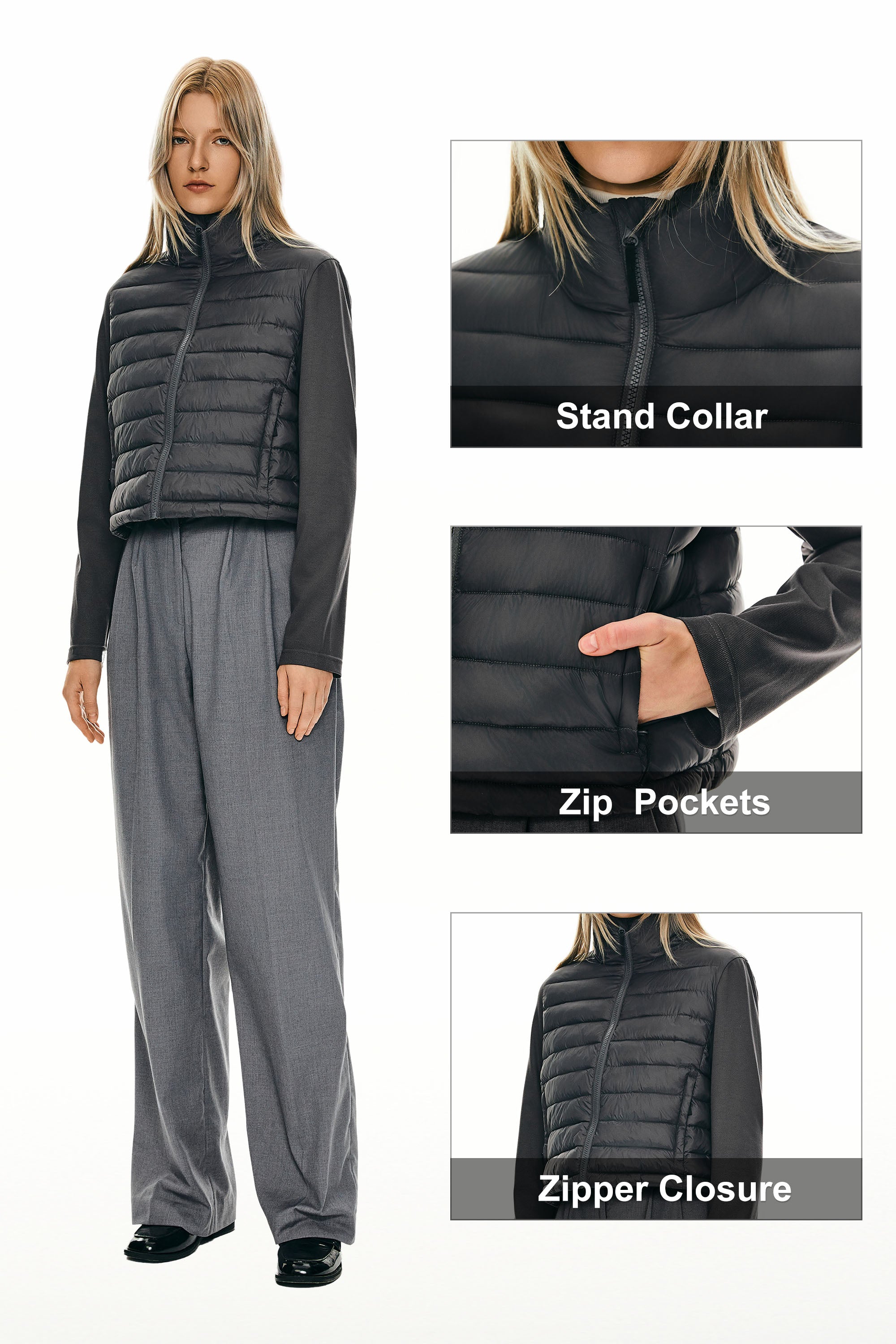 Lightweight Jacket Quilted Puffer Hybrid Breathable